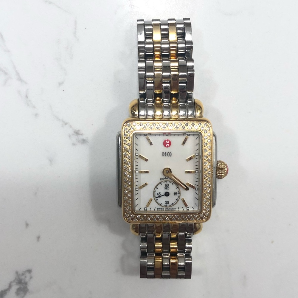 Michele Deco Diamond Two Tone Watch